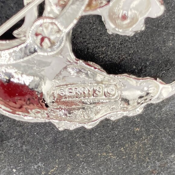 GERRY'S Vintage silver tone poodle brooch with blue rhinestone eyes ~ 1950s pin - Picture 5 of 7